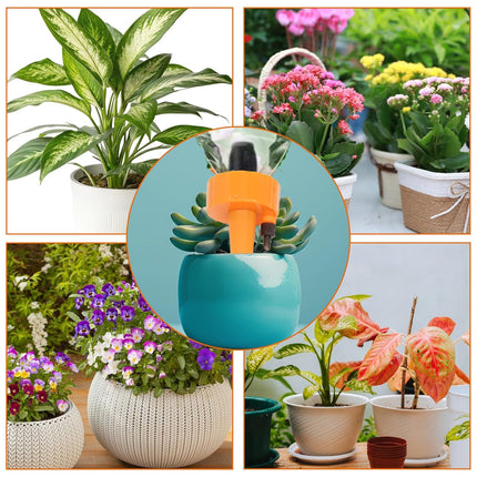8 Pack Self Watering Spikes, Automatic Plant Irrigation Drippers, Plastic Self Watering Device with Adjustable Control Valve for Indoor & Outdoor Plants and Flowers, Easy to Install.
