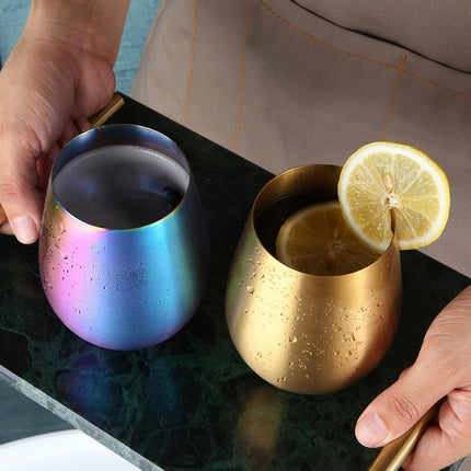 Stemless 17 OZ Tumbler Wine Glasses Set of 4, 304 Stainless Steel Cups for Home Restaurants Bars Outdoor, Gift Essentials and Dishwasher safe(Gold).