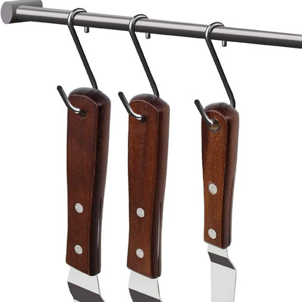 4PCS Offset Spatula Icing Spatula Set 4" 6" 8" 10" Professional Stainless Steel Cake Spatula Frosting Spatula Set with Wooden Handle (Angled).