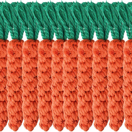 12 PCS Carrot Dog Rope Toys for Dogs, Durable Chew Toys for Aggressive Chewers, Entertainment & Interaction, Teeth Cleaning and Chewing, All-Cotton.