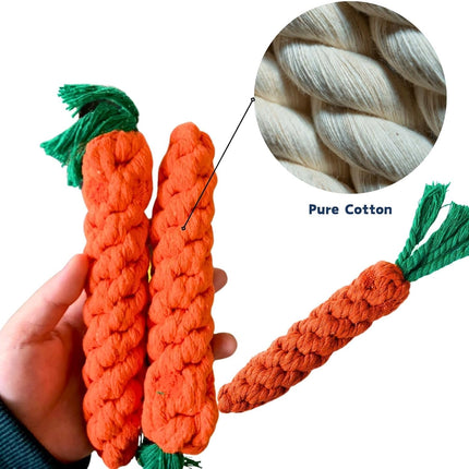 12 PCS Carrot Dog Rope Toys for Dogs, Durable Chew Toys for Aggressive Chewers, Entertainment & Interaction, Teeth Cleaning and Chewing, All-Cotton.
