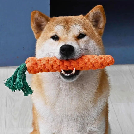 12 PCS Carrot Dog Rope Toys for Dogs, Durable Chew Toys for Aggressive Chewers, Entertainment & Interaction, Teeth Cleaning and Chewing, All-Cotton.