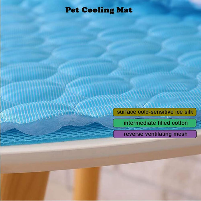 Pet Cooling Mat for Dogs, Pet Dog Self Cooling Pad, Ice Silk Self Cooling Mat Sleep Pad Foldable and Washable Summer Cool Mat Blanket for Cats, Kennels, Crates and Beds (Medium(23.6"*19.7")).