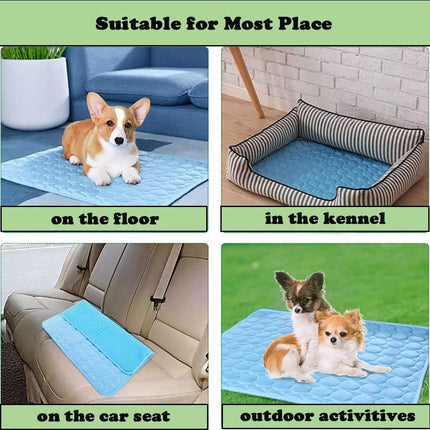 Pet Cooling Mat for Dogs, Pet Dog Self Cooling Pad, Ice Silk Self Cooling Mat Sleep Pad Foldable and Washable Summer Cool Mat Blanket for Cats, Kennels, Crates and Beds (Medium(23.6"*19.7")).