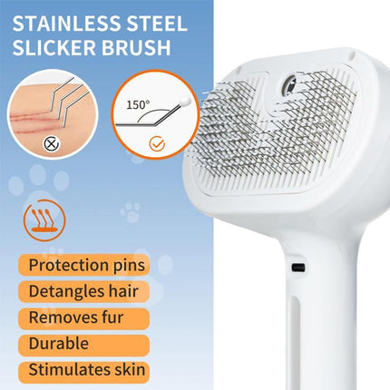 Kivori Pet Grooming Brush, Kivori All in One Pet Grooming Brush, 3-in-1 Pet Water Steam Spray Grooming Comb for Cats and Dogs (2pcs-a).