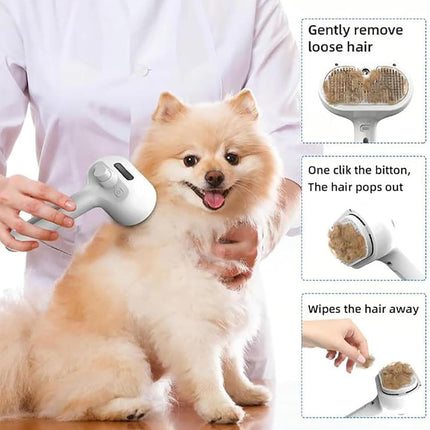 Kivori Pet Grooming Brush, Kivori All in One Pet Grooming Brush, 3-in-1 Pet Water Steam Spray Grooming Comb for Cats and Dogs (2pcs-a).