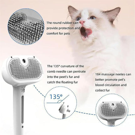 Kivori Pet Grooming Brush, Kivori All in One Pet Grooming Brush, 3-in-1 Pet Water Steam Spray Grooming Comb for Cats and Dogs (2pcs-a).
