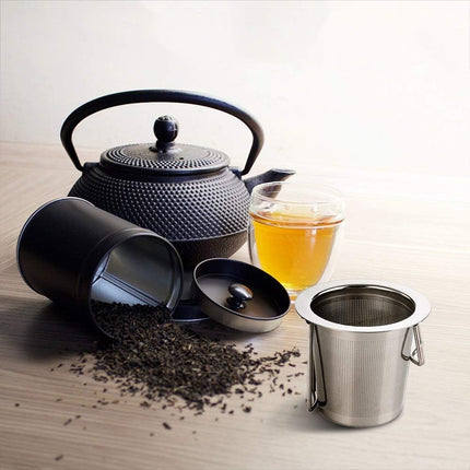 Tea Infuser Stainless Steel Tea Strainer Steeper Filter with Folding Handle for Loose Leaf Grain Tea Cups, Mugs, and Pots.