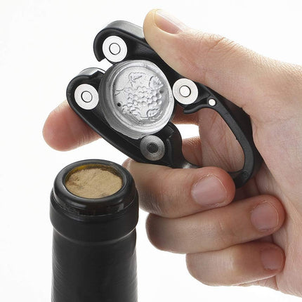 2 Pack Design Wine Foil Cutter, Wine Bottle Opener Accessory, Gift for Wine Lovers by , Black.