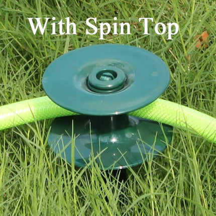 6 Pack Hose Guard Stake, 10 Inch Green ABS & Zinc Alloy Garden Hose Guide Spike with Heavy Spin Top, Protects Plants & Landscaping.