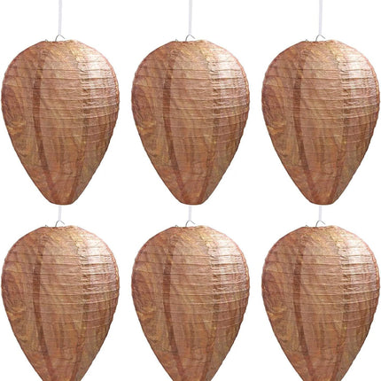 6 Pack Wasp Nest Decoy Safe Hanging Wasp Deterrent for Hornets Yellow Jackets.
