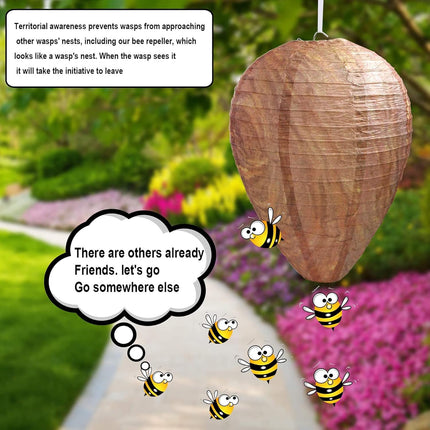 6 Pack Wasp Nest Decoy Safe Hanging Wasp Deterrent for Hornets Yellow Jackets.