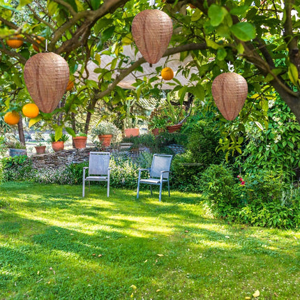 6 Pack Wasp Nest Decoy Safe Hanging Wasp Deterrent for Hornets Yellow Jackets.