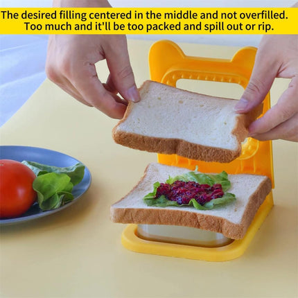 Sandwich Cutter and Sealer, Square Pocket Sandwiches Cutter Uncrustables Maker, Sandwich Cutters for kids love lunchables (Red).