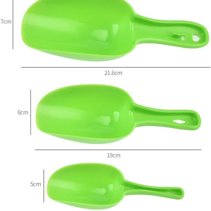 Set of 3 Ice Scoop, Plastic Kitchen Ice Scoop for Canisters or Ice Maker, Food Scoops for Canisters, Freezer, Flour, Dry Foods, Coffee Beans, Pop Corn, Pet Dog Cat Food (Green).