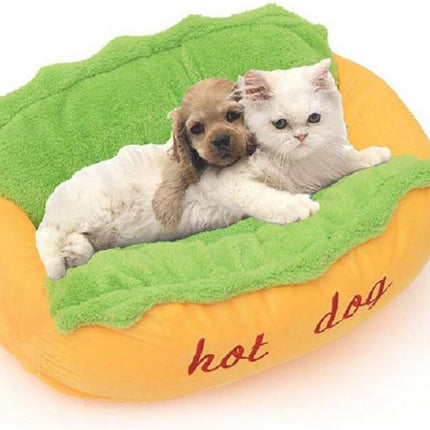 Hotdog Design Dog Bed - Soft, Removable & Washable Pet Mat for Small Dogs.