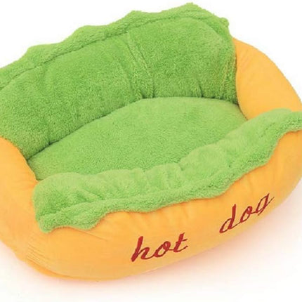 Hotdog Design Dog Bed - Soft, Removable & Washable Pet Mat for Small Dogs.
