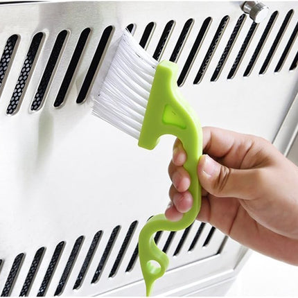 2pcs Hand-held Groove Gap Cleaning Tools Door Window Track Kitchen Cleaning Brushes(Green).