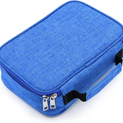 High Capacity Zipper Pens Pencil Case-Multi-Functional Stationery Pencil Pouch 72 Slots(Blue).