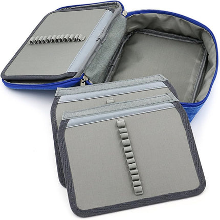 High Capacity Zipper Pens Pencil Case-Multi-Functional Stationery Pencil Pouch 72 Slots(Blue).