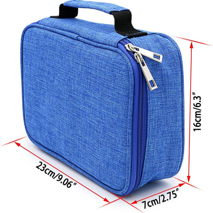 High Capacity Zipper Pens Pencil Case-Multi-Functional Stationery Pencil Pouch 72 Slots(Blue).