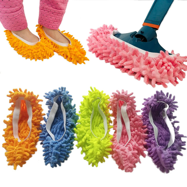 10 PCS 5 Pairs Dust Duster Mop Slippers Shoes Cover, Multi Function Washable Microfiber Foot Socks Floor Cleaning Shoes Cover for House Kitchen Office.