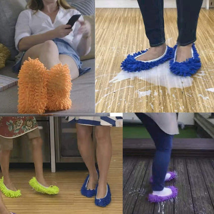 10 PCS 5 Pairs Dust Duster Mop Slippers Shoes Cover, Multi Function Washable Microfiber Foot Socks Floor Cleaning Shoes Cover for House Kitchen Office.