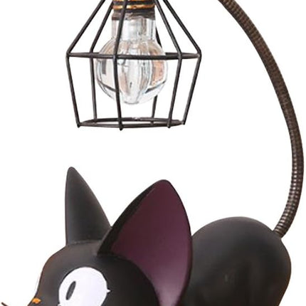 Resin Cat Design lamp Creative Night Light Table Bedside Lamps for Reading (Iron Wire Lampshade,3.1 x 4.7 x 6.7Inch).