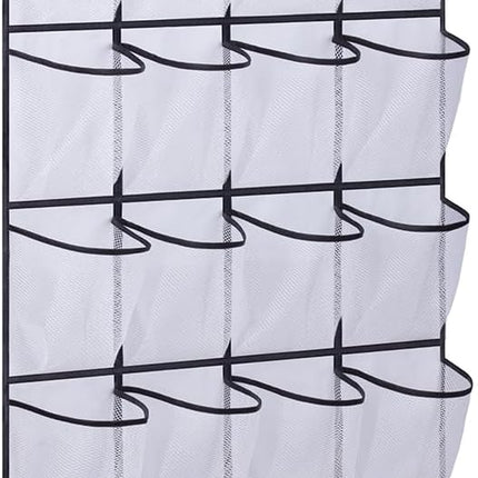 28 Large Mesh Pockets Over The Door Shoe Rack, Hanging Shoe Organizer for Closet Hanging Shoe Rack Holder Hanger, White.