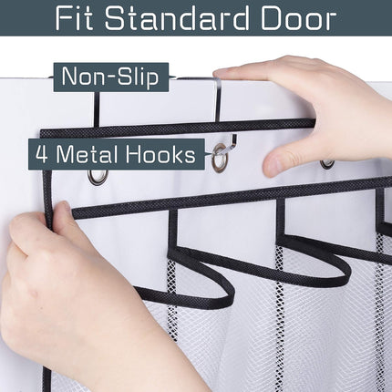28 Large Mesh Pockets Over The Door Shoe Rack, Hanging Shoe Organizer for Closet Hanging Shoe Rack Holder Hanger, White.