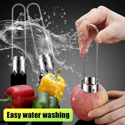 Red Bell Pepper Seed Corer, 2025 Upgraded Reusable Washable Stainless Steel Fruite Cutter Pepper Seed Remover Tool,Tool for Vegetables Fruit Corer Kitchen Gadget(1pc).