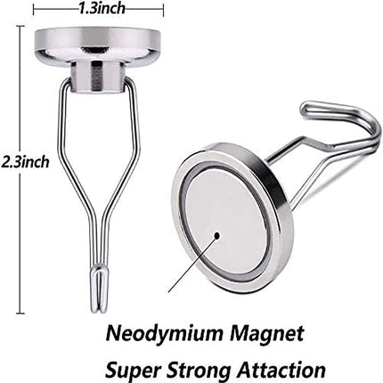 Youngneer 100 LBS Magnetic Hooks Heavy Duty for Hanging BBQ Grill Tools Pot Holders Strong Neodymium Refrigerator Magnet Hanger Hook Swivel Swing for Locker Kitchen Classroom Cruise Cabins.