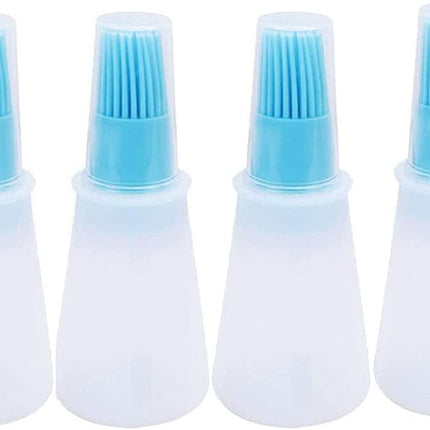 Silicone Oil bottle brush，BBQ/Pastry Basting Brushes,Silicone Cooking Grill Barbecue Baking Pastry Oil/Honey/Sauce Bottle Brush (4 PCS,blue).