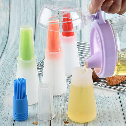 Silicone Oil bottle brush，BBQ/Pastry Basting Brushes,Silicone Cooking Grill Barbecue Baking Pastry Oil/Honey/Sauce Bottle Brush (4 PCS,blue).