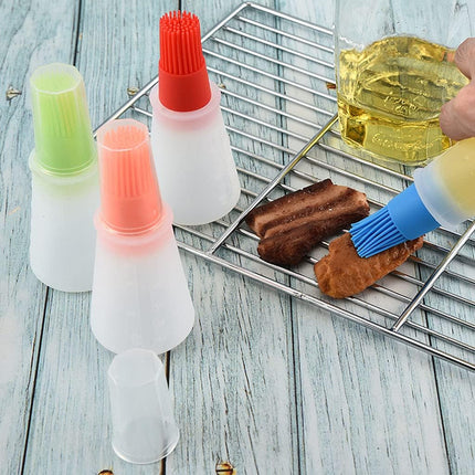 Silicone Oil bottle brush，BBQ/Pastry Basting Brushes,Silicone Cooking Grill Barbecue Baking Pastry Oil/Honey/Sauce Bottle Brush (4 PCS,blue).