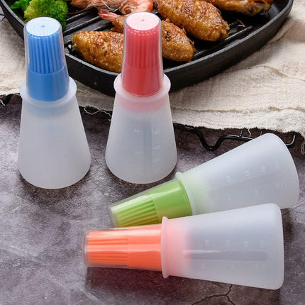Silicone Oil bottle brush，BBQ/Pastry Basting Brushes,Silicone Cooking Grill Barbecue Baking Pastry Oil/Honey/Sauce Bottle Brush (4 PCS,blue).