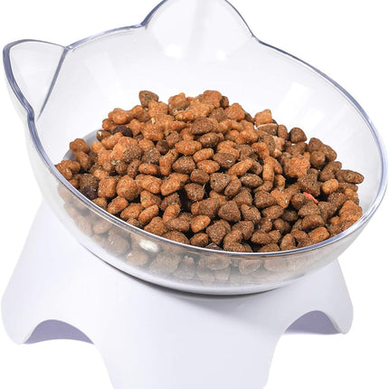 Anti Spill Tilted Cat Food Bowls, Whisker Fatigue Elevated Bowls Set for Cat and Puppy, Pet Bowl Holds About 1 Cup of Pet Food.