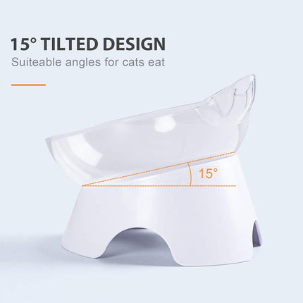 Anti Spill Tilted Cat Food Bowls, Whisker Fatigue Elevated Bowls Set for Cat and Puppy, Pet Bowl Holds About 1 Cup of Pet Food.
