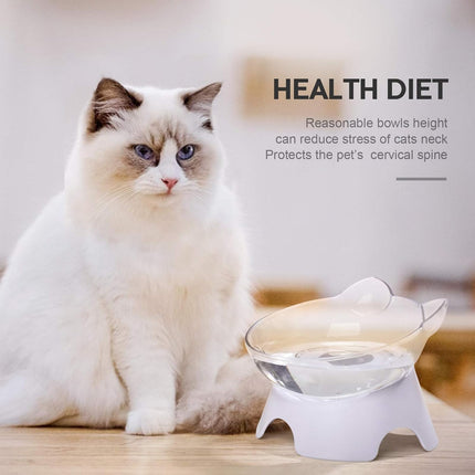 Anti Spill Tilted Cat Food Bowls, Whisker Fatigue Elevated Bowls Set for Cat and Puppy, Pet Bowl Holds About 1 Cup of Pet Food.