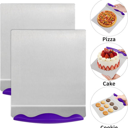 Cake Safe Lifter Stainless Steel Pizza Transfer Shovel Square Cake Tray Moving Plate Tool Cookie Spatula.