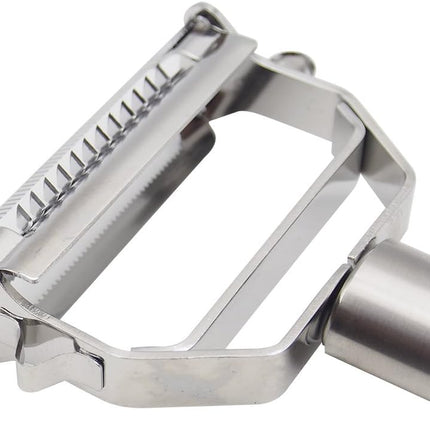 DenSan KG1009 Stainless Steel Julienne Peeler & Vegetable Peeler Multifunction Double-sided Blade Vegetable Cutter and Fruit Slicer Dual Blade(Silver).