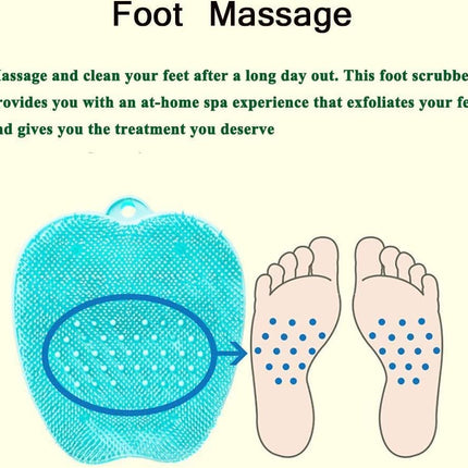 Foot Shower Massager Scrubber with Non Slip Suction Cups, Feet Exfoliation Cleaner Mat for Foot Massage Clean Improve Circulation Reduce Pain.