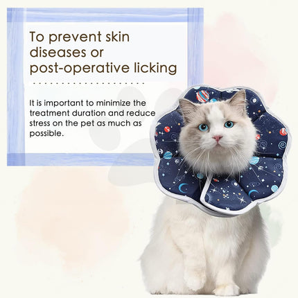 Soft Cat Recovery Collar,Adjustable Cat Cone,Cat Protective Cone Collar After Surgery,for Cats (Starry Sky, M).