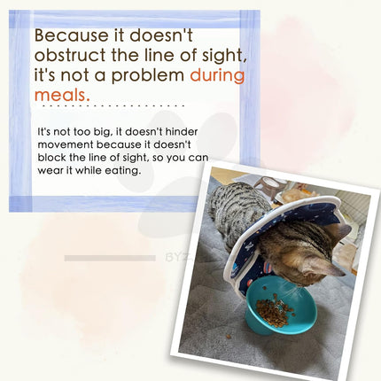 Soft Cat Recovery Collar,Adjustable Cat Cone,Cat Protective Cone Collar After Surgery,for Cats (Starry Sky, M).