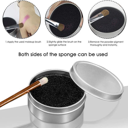 Set of 8, Brush Color Removal Sponge,  4 Pieces Makeup Brush Quick Cleaner Sponge with 4 Replacement Sponges.