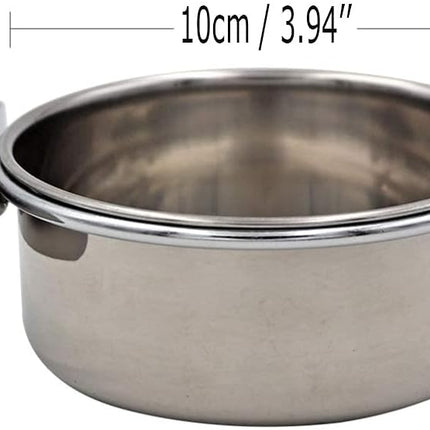 Bird Feeding Dish Cups Parrot Food Bowl Clamp Holder Coop Cup, 2PCS Bird Cage Water Bowl for Parakeet African Greys Conure Cockatiels Lovebird Budgie Chinchilla.