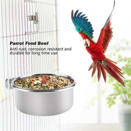 Bird Feeding Dish Cups Parrot Food Bowl Clamp Holder Coop Cup, 2PCS Bird Cage Water Bowl for Parakeet African Greys Conure Cockatiels Lovebird Budgie Chinchilla.