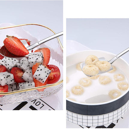 Fruit Dessert Shovel Spoons Set 4PCS, 6 inch Stainless Steel Mixed Dinner Teaspoon Spoons for Dessert Coffee Tea Ice Cream Fruit Cake for Home Kitchen Restaurant.