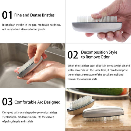 4 Pieces Nail Cleaning Brush,  Stainless Steel Fingernail Hand Scrubbing Brushes for Nails Toes Pedicure Nail Cleaning and Scrubbing.