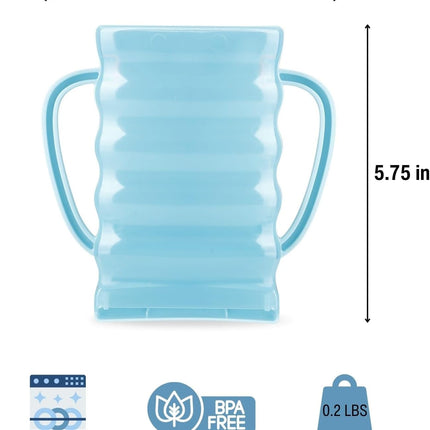 2 Pack Pouch Holder No Squeeze, Baby Food Pouch Juice Boxe Holder with Handle for Food Pouches and Drinks, Blue/Purple.